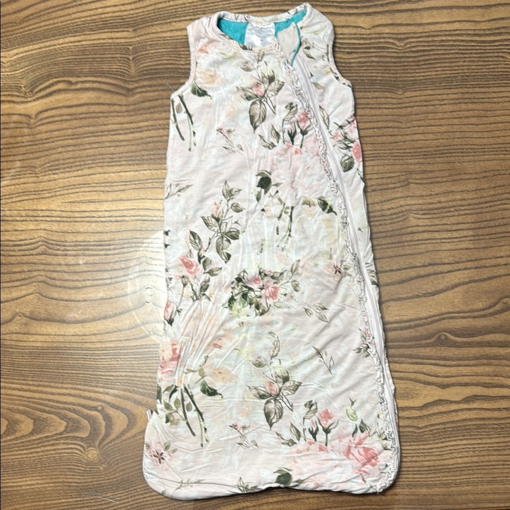 Posh Peanut Floral Kids Pajamas Sleep Sack - Pink and Green